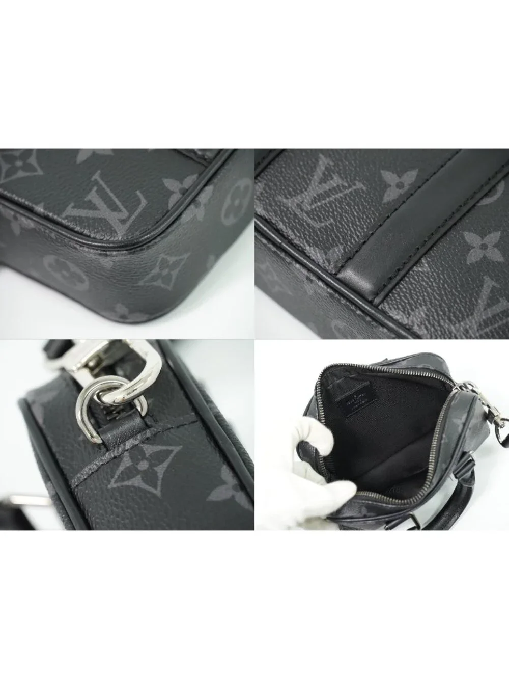 Louis Vuitton LV Nano Porte Documents Voyage Monogram Eclipse 2-Way Shoulder
